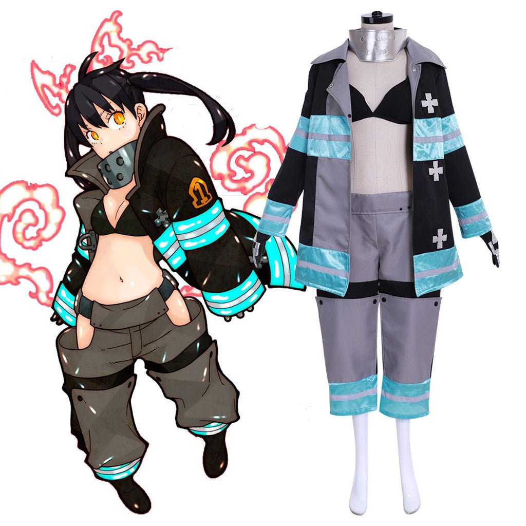 Fire Force Kotatsu Tamaki Battle Suit Cosplay Costume - Premium Quality | Astricos-Astricos