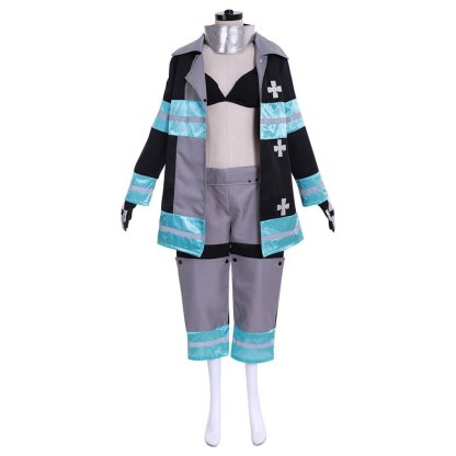 Fire Force Kotatsu Tamaki Battle Suit Cosplay Costume - Premium Quality | Astricos-Astricos