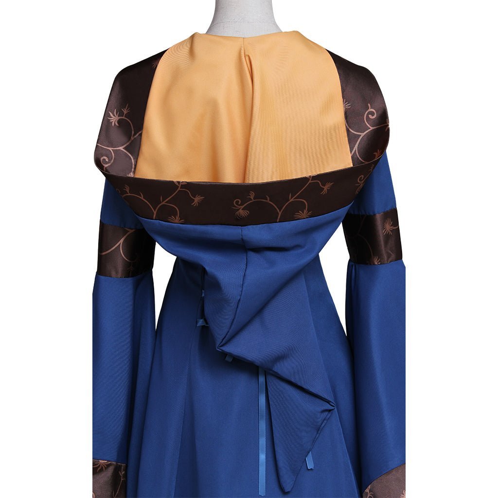 Gothic Cosplay Medieval Dress for Women - Flare Sleeve Hooded Vintage Lace Up High Waist Europ Costume-Astricos