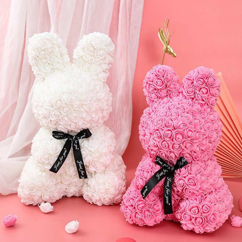 Forever Bloom Eternal Rose Bunny - Magical Gift for Love & Friendship | Astricos-Astricos