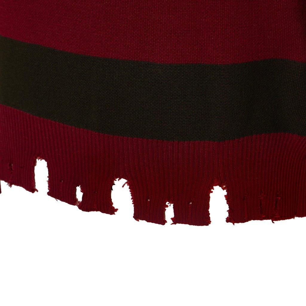 Freddy Krueger Cosplay Sweater - Nightmare Street Movie Red Striped Knit Shirt | Astricos-Astricos