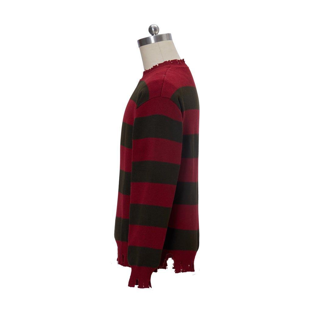 Freddy Krueger Cosplay Sweater - Nightmare Street Movie Red Striped Knit Shirt | Astricos-Astricos
