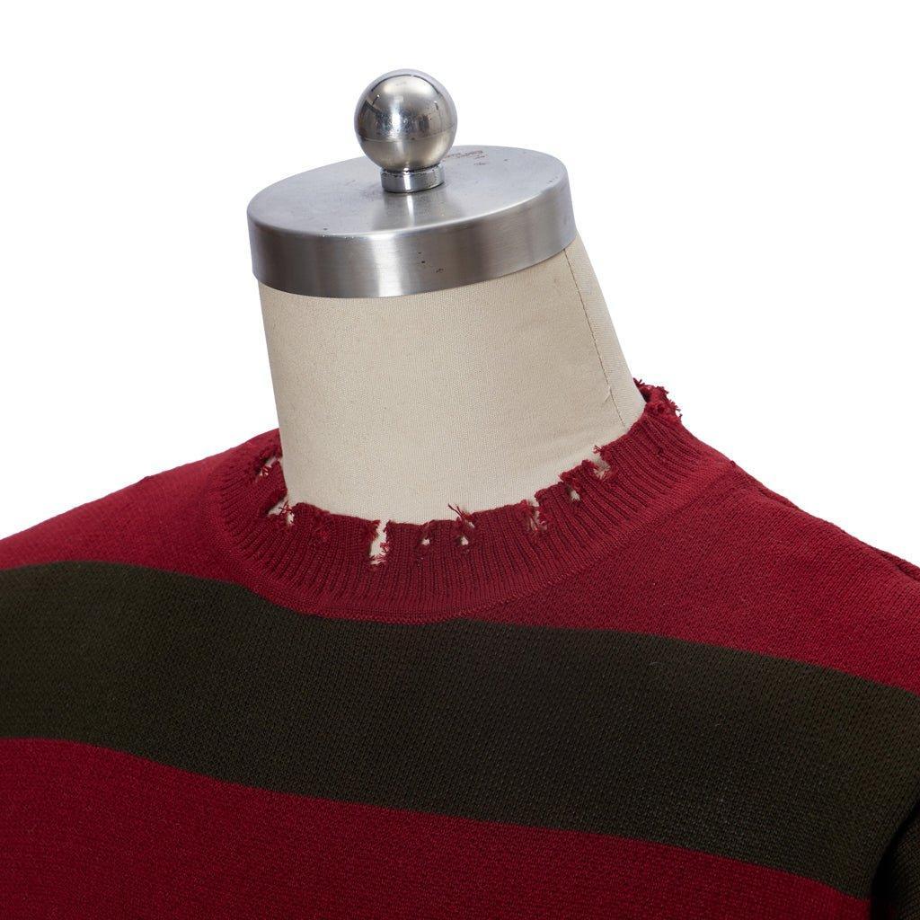 Freddy Krueger Cosplay Sweater - Nightmare Street Movie Red Striped Knit Shirt | Astricos-Astricos