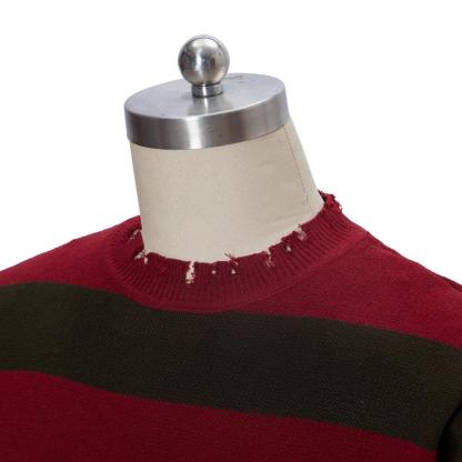 Freddy Krueger Cosplay Sweater - Nightmare Street Movie Red Striped Knit Shirt | Astricos-Astricos