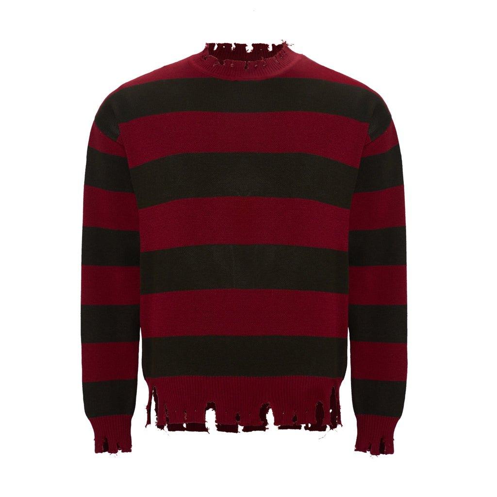 Freddy Krueger Cosplay Sweater - Nightmare Street Movie Red Striped Knit Shirt | Astricos-Astricos