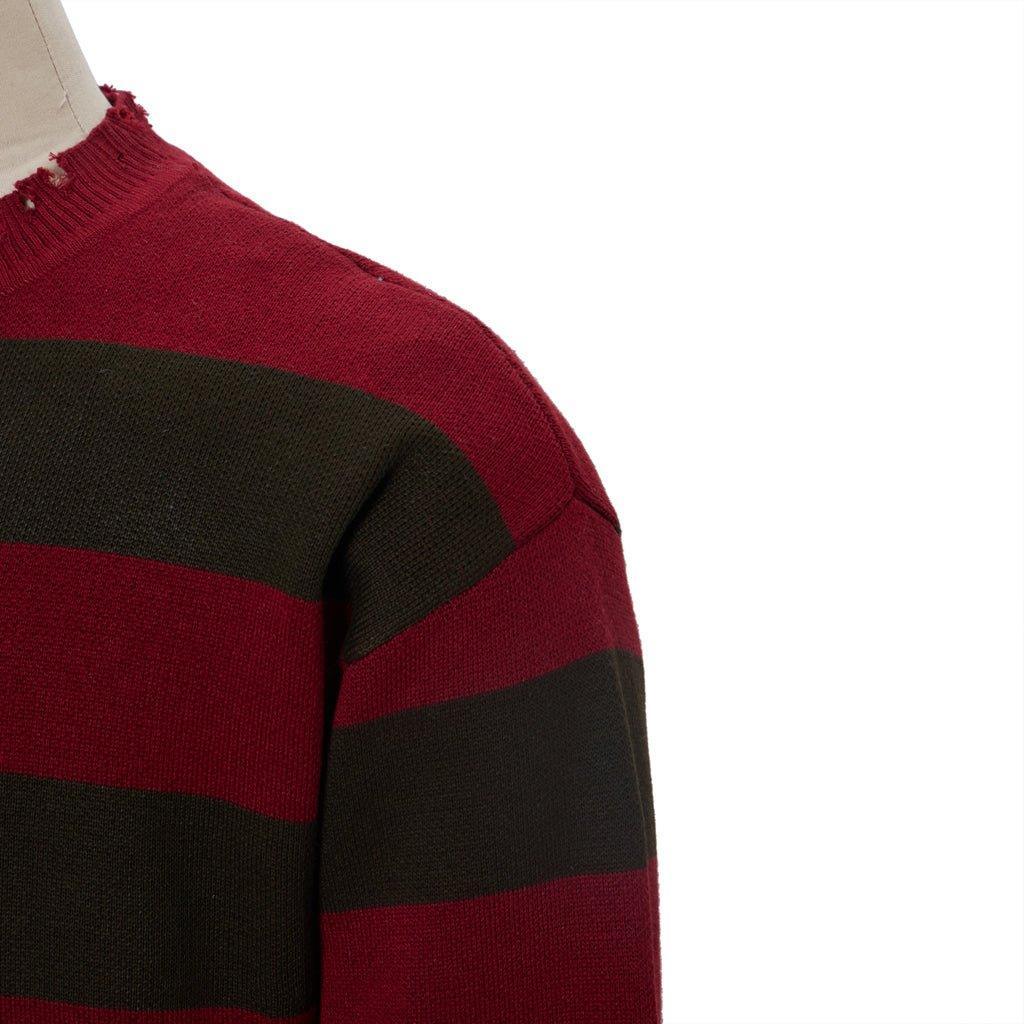 Freddy Krueger Cosplay Sweater - Nightmare Street Movie Red Striped Knit Shirt | Astricos-Astricos