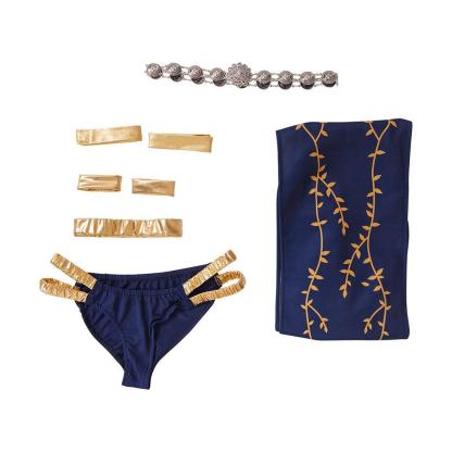 Sexy Marika Cosplay Costume - Blue Halter Neck Dress & Shorts Set for Halloween & Parties-Astricos