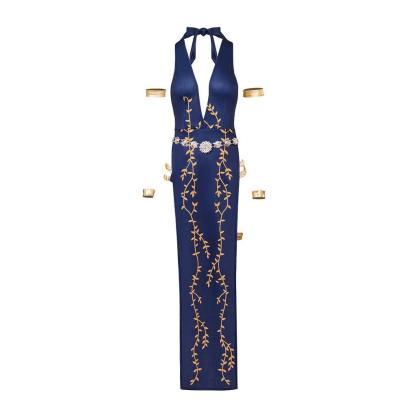 Sexy Marika Cosplay Costume - Blue Halter Neck Dress & Shorts Set for Halloween & Parties-Astricos