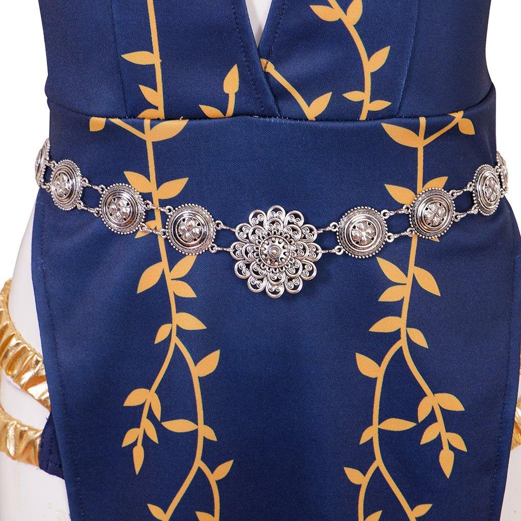 Sexy Marika Cosplay Costume - Blue Halter Neck Dress & Shorts Set for Halloween & Parties-Astricos