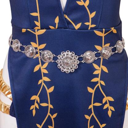 Sexy Marika Cosplay Costume - Blue Halter Neck Dress & Shorts Set for Halloween & Parties-Astricos