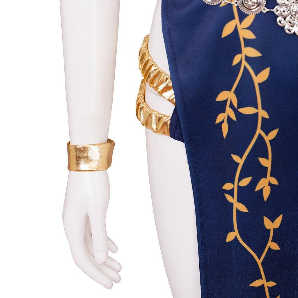 Sexy Marika Cosplay Costume - Blue Halter Neck Dress & Shorts Set for Halloween & Parties-Astricos