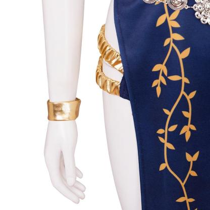 Sexy Marika Cosplay Costume - Blue Halter Neck Dress & Shorts Set for Halloween & Parties-Astricos