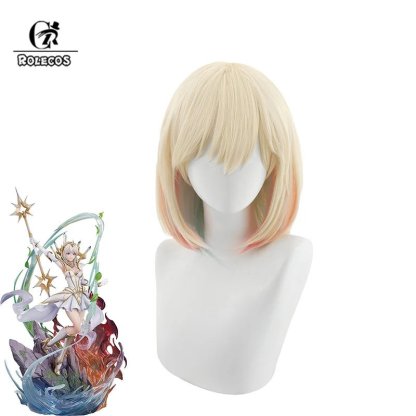 Elementalist Lux Cosplay Wig - 30cm Mixed Color Heat Resistant Synthetic Hair for Women-Astricos