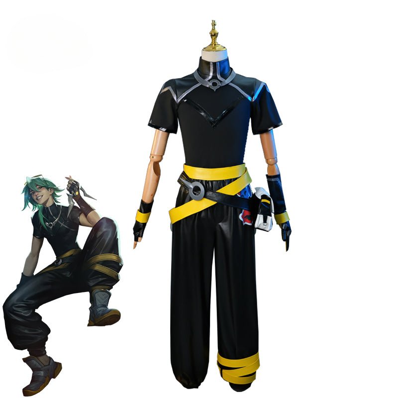 LOL HEARTSTEEL Ezreal Cosplay Costume - Unisex Black Suit for Halloween & Cosplay Events-Astricos