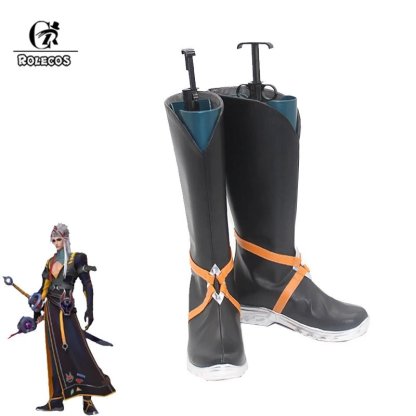 LOL HEARTSTEEL Yone Cosplay Shoes - Men's Zipper High Boots for Halloween & Parties-Astricos