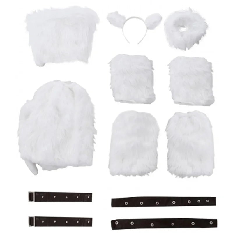 LOL Kitty Cat Katarina Cosplay Costume - White Battle Suit for Adult Women Halloween Carnival Party-Astricos