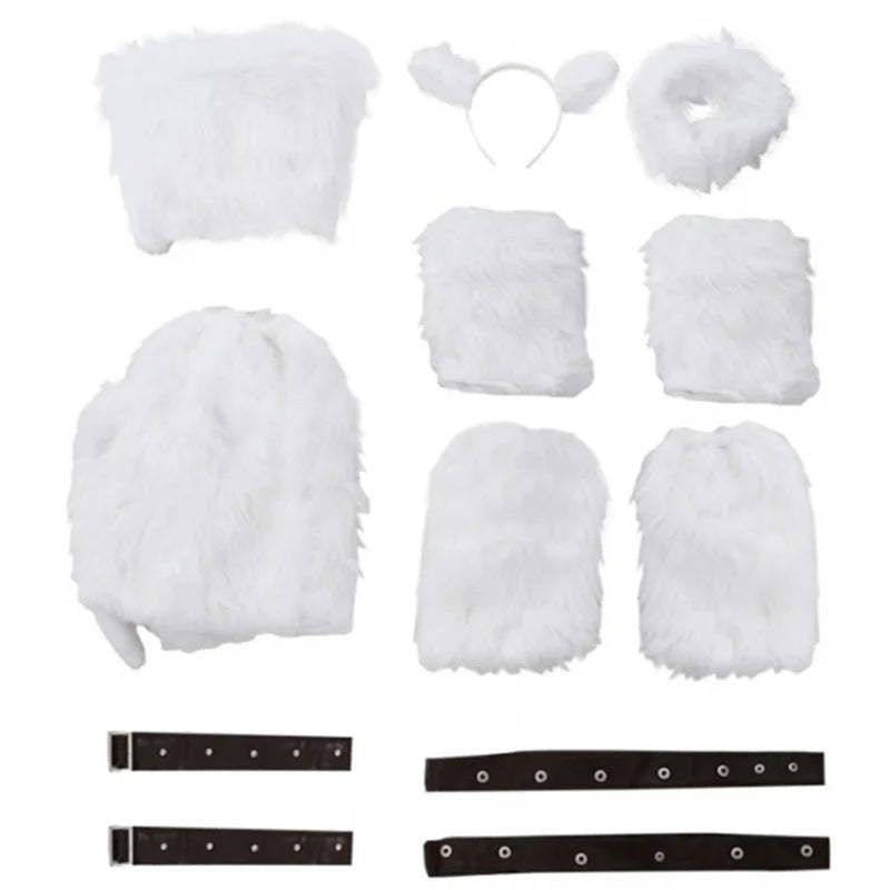 LOL Kitty Cat Katarina Cosplay Costume - White Battle Suit for Adult Women Halloween Carnival Party-Astricos