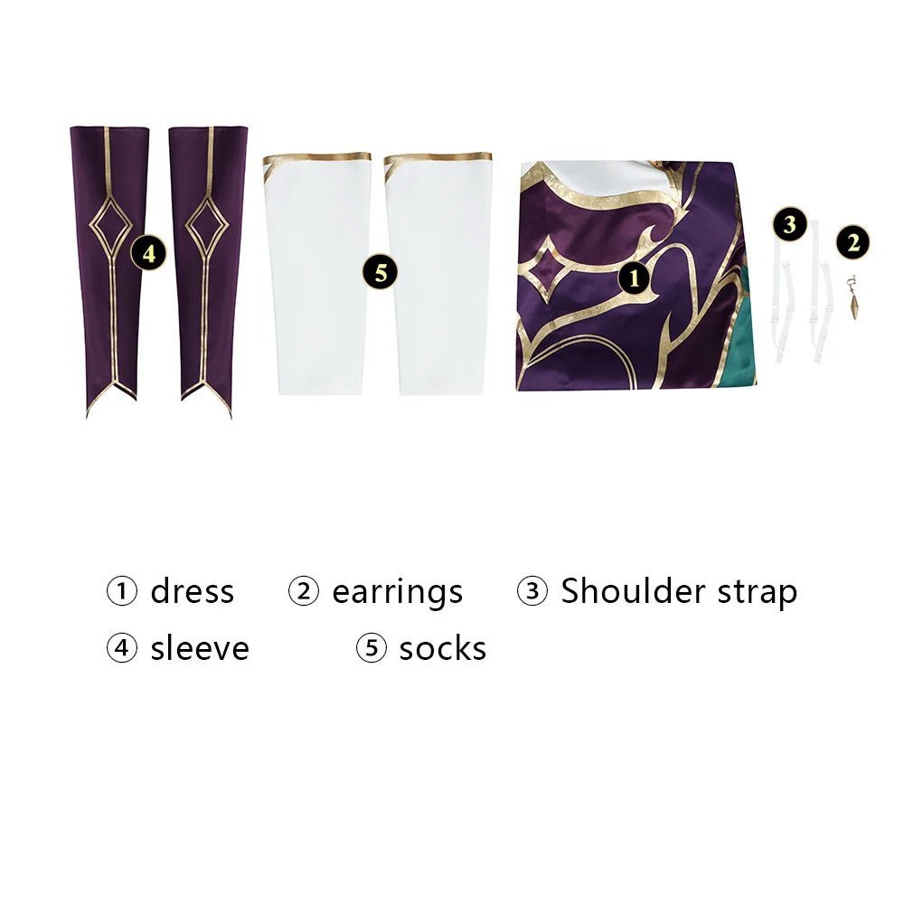 Sexy LOL Morgana Cosplay Costume Dress with Accessories for Women - Halloween & Carnival Outfit-Astricos