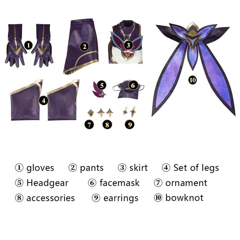 Star Guardian Akali Cosplay Costume for Women - Sexy LOL Game Outfit for Halloween & Christmas Parties-Astricos