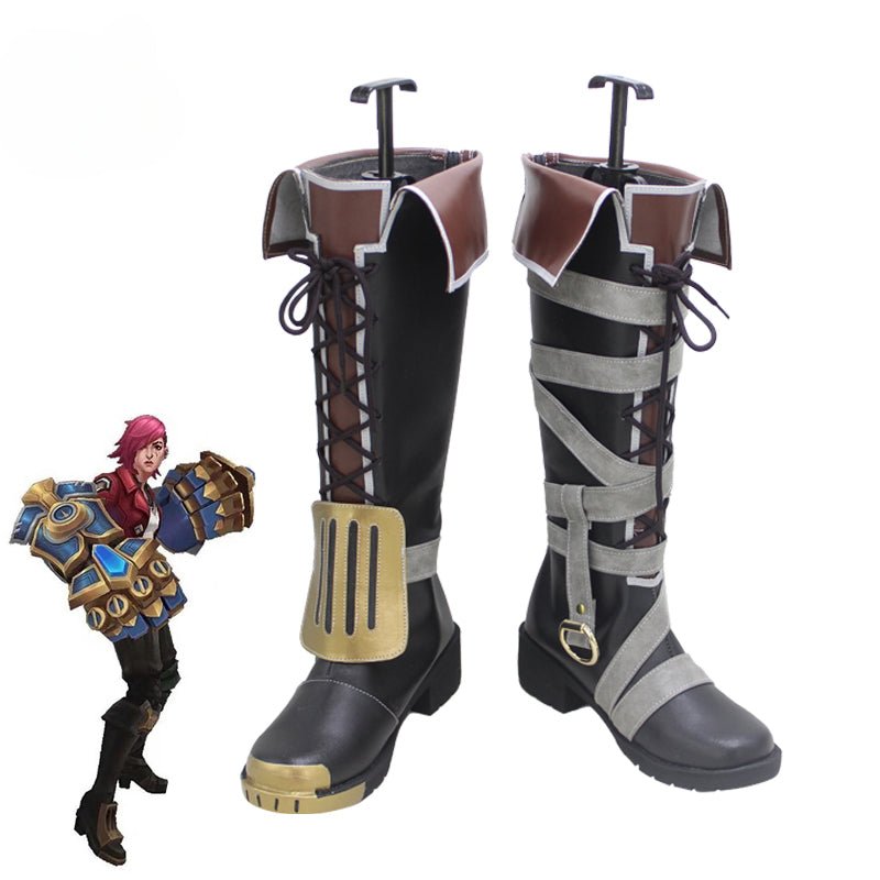 LOL Vi Cosplay Shoes - High Boots for Women & Men | Astricos-Astricos