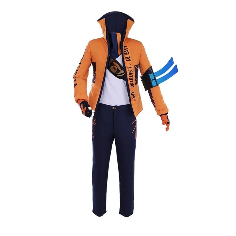 Yasuo Cosplay Costume - League of Legends The Unforgiven Uniform Orange Top for Halloween Carnival-Astricos