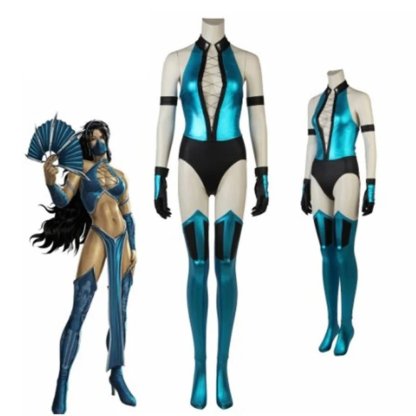 Sexy Mortal Kombat Kitana Cosplay Costume - Women's Battle Suit & Tights-Astricos