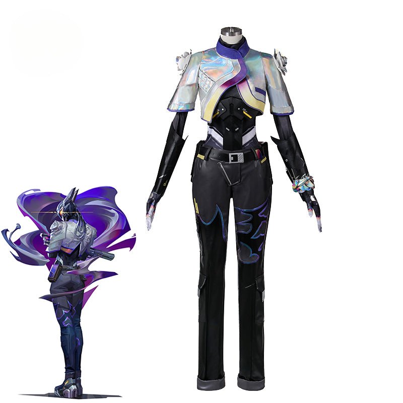 Valorant Vyse Cosplay Costume - Sentinel Vyse Agent Rose Punk Uniform for Women-Astricos