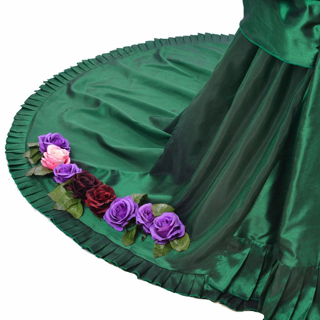 Georgian Era Victorian Bustle Dress - 18th Century Green Rococo Ball Gown for Women | Astricos-Astricos