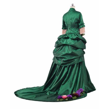 Georgian Era Victorian Bustle Dress - 18th Century Green Rococo Ball Gown for Women | Astricos-Astricos
