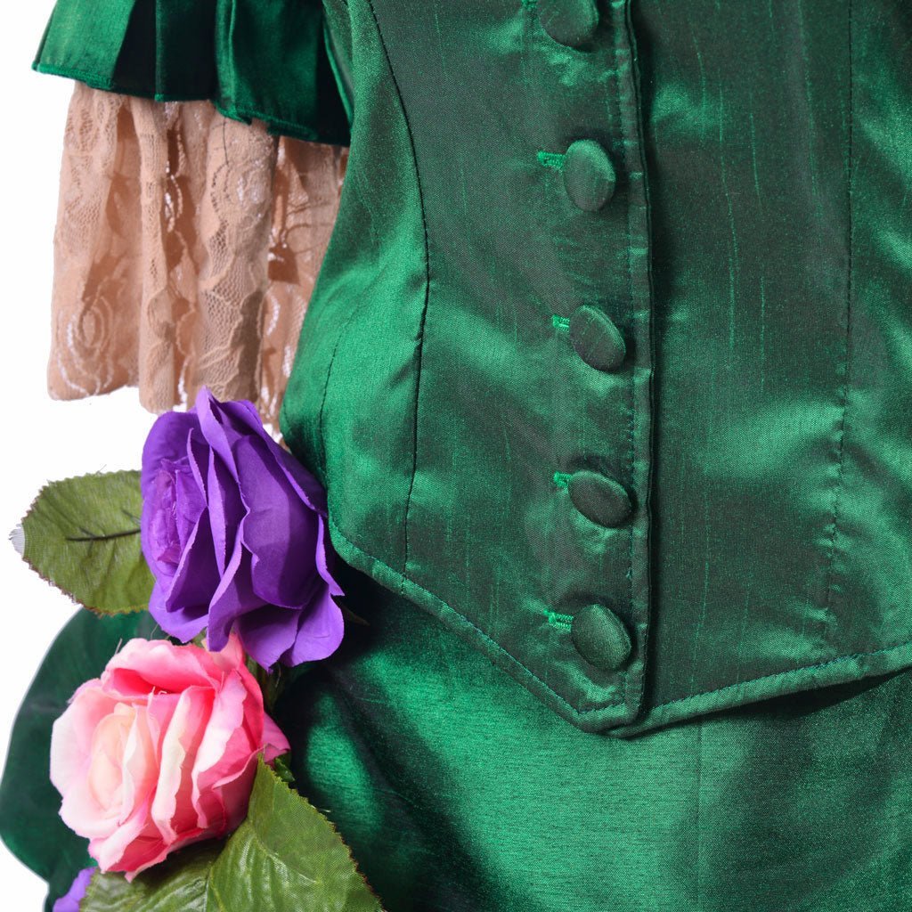 Georgian Era Victorian Bustle Dress - 18th Century Green Rococo Ball Gown for Women | Astricos-Astricos