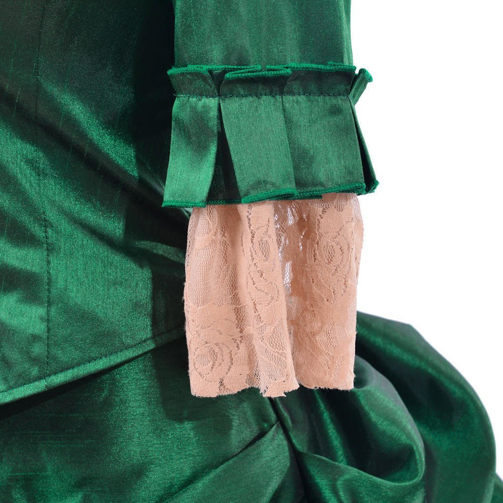Georgian Era Victorian Bustle Dress - 18th Century Green Rococo Ball Gown for Women | Astricos-Astricos