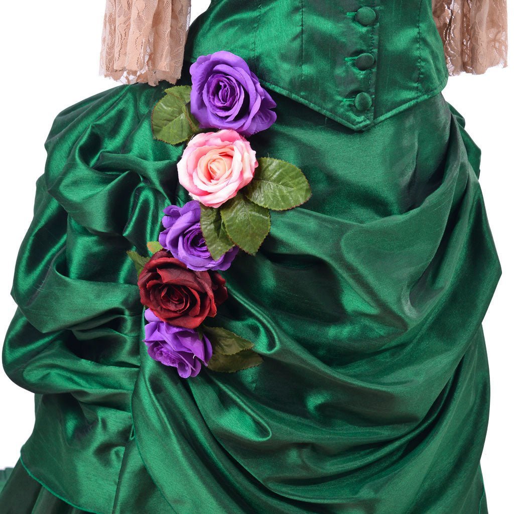 Georgian Era Victorian Bustle Dress - 18th Century Green Rococo Ball Gown for Women | Astricos-Astricos