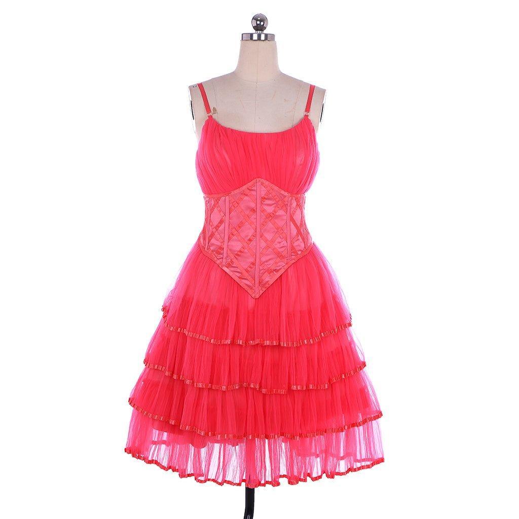 Glinda The Good Witch Pink Lace Tulle Suspender Dress | Astricos Cosplay Costumes-Astricos