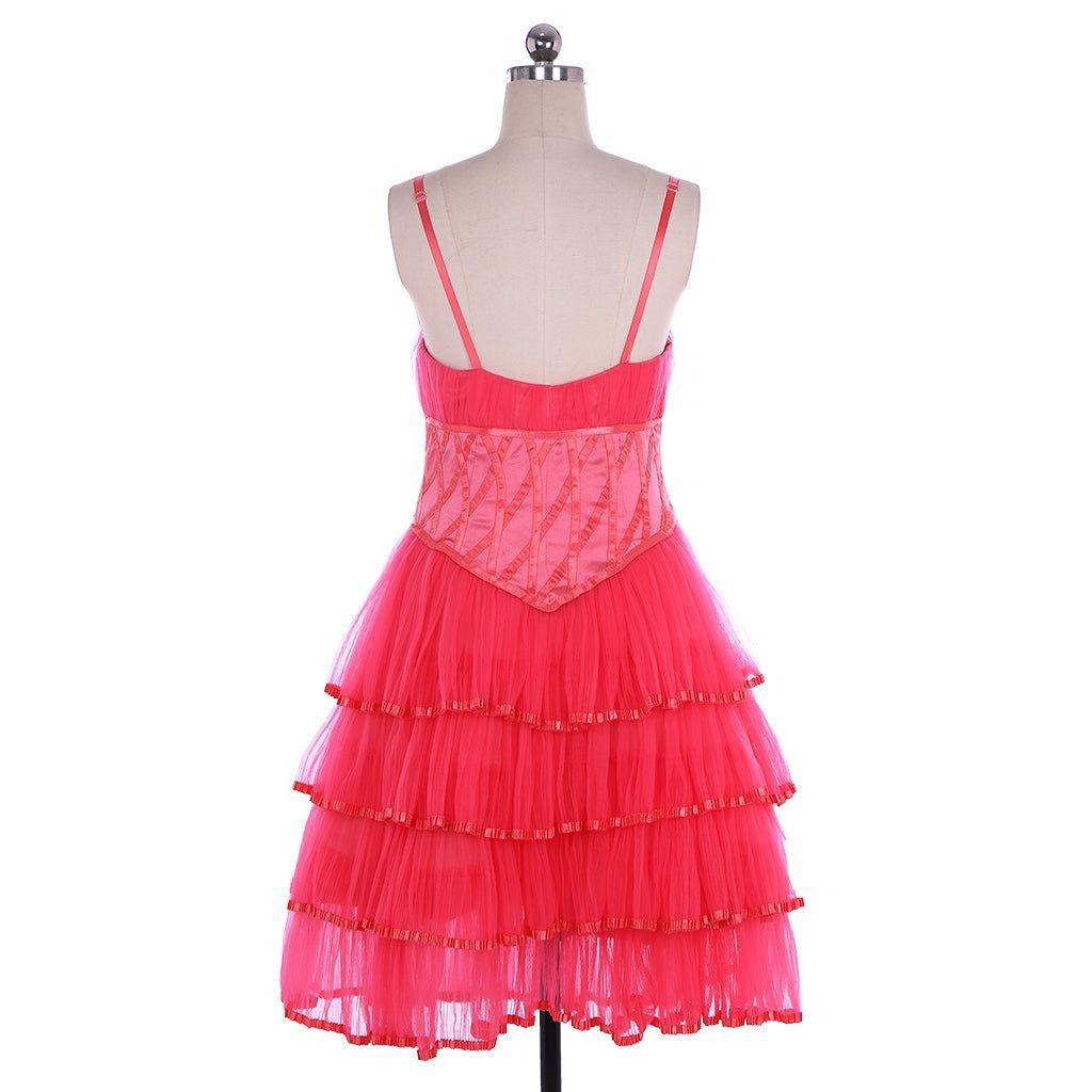 Glinda The Good Witch Pink Lace Tulle Suspender Dress | Astricos Cosplay Costumes-Astricos