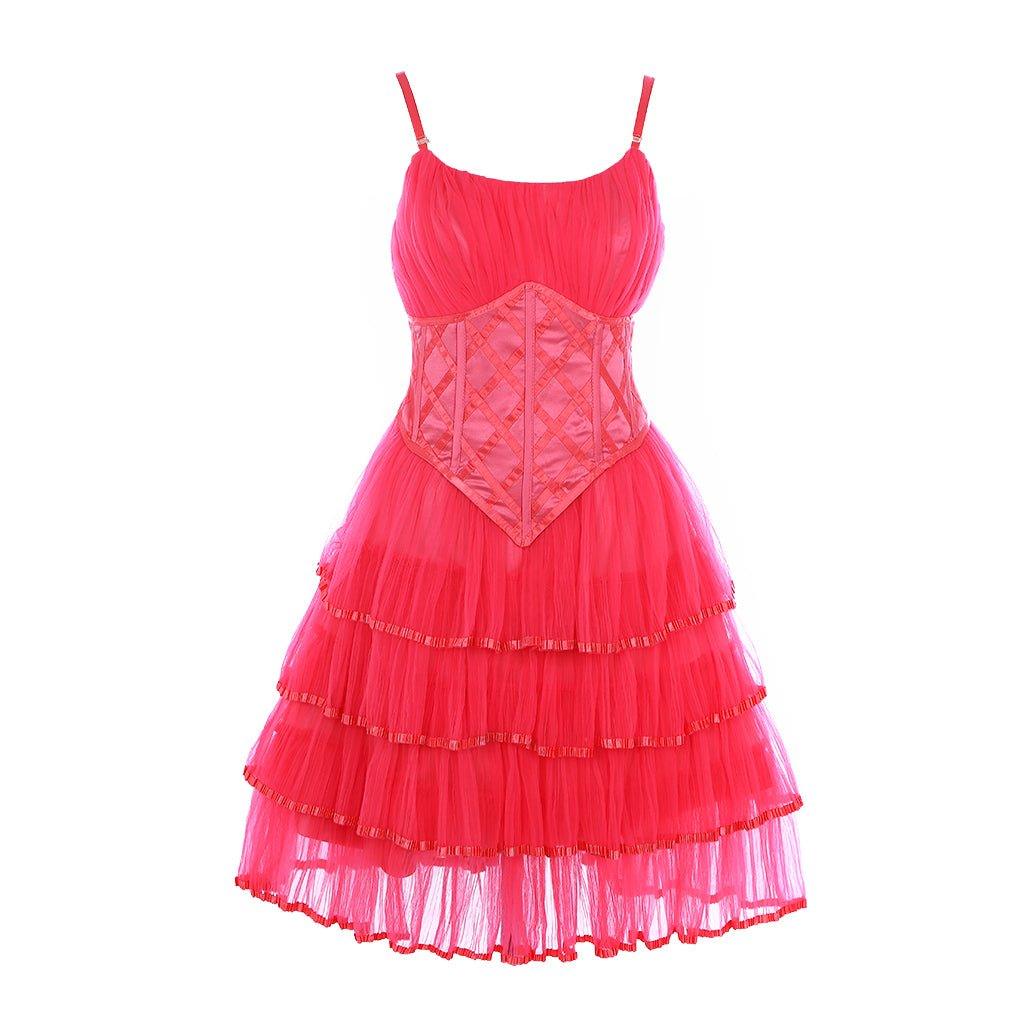 Glinda The Good Witch Pink Lace Tulle Suspender Dress | Astricos Cosplay Costumes-Astricos