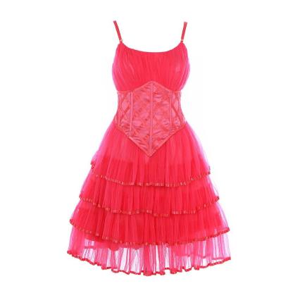 Glinda The Good Witch Pink Lace Tulle Suspender Dress | Astricos Cosplay Costumes-Astricos