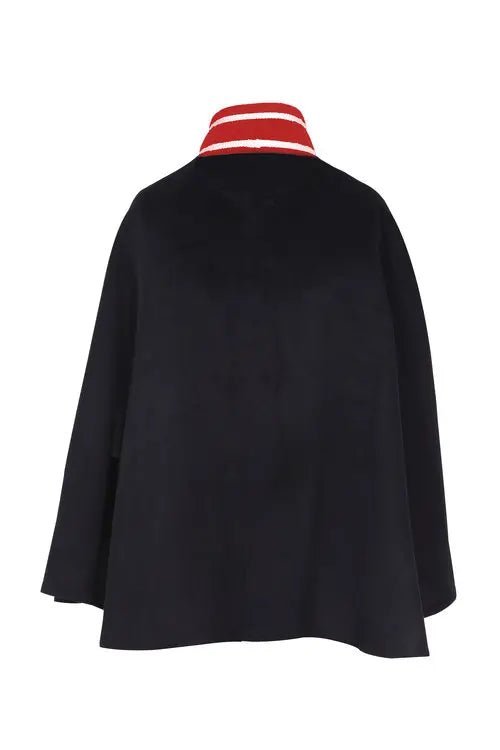 Gothic Black Velvet Cape - Vintage Navy Military Style Cloak for Women | Astricos Cosplay-Astricos