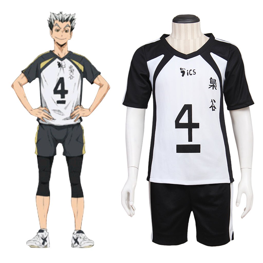 Bokuto Kotaro Haikyuu!! Fukurodani Academy Volleyball Cosplay Costume - Black & White Uniform-Astricos