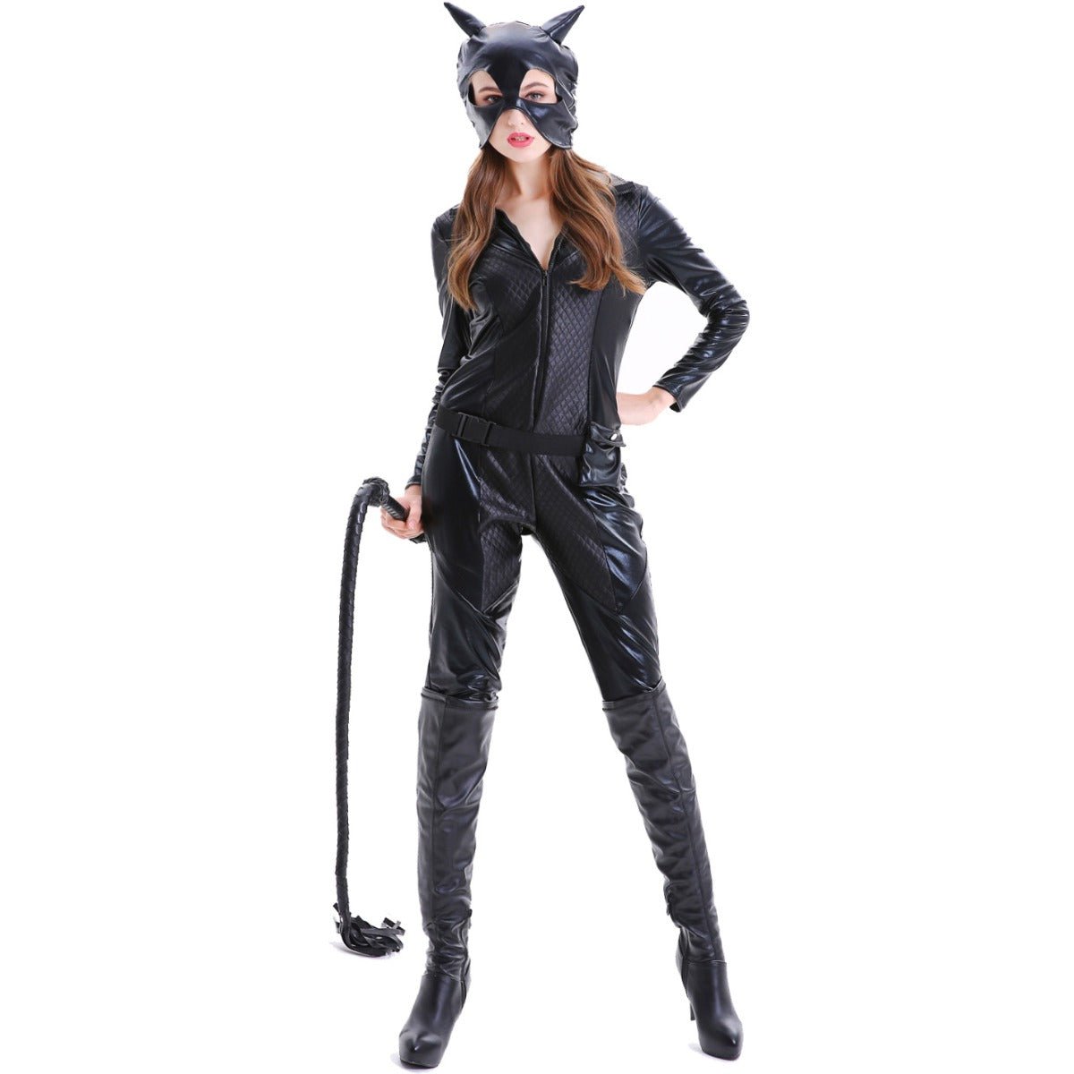 Halloween Cosplay Costume PU Leather Catwoman Outfit for Women | Batman Roleplay Stage Performance Suit - Astricos
