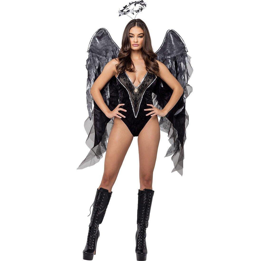 Vampire Cosplay Jumpsuit | Dark Angel Evil Plague Raven Costume for Halloween-Astricos