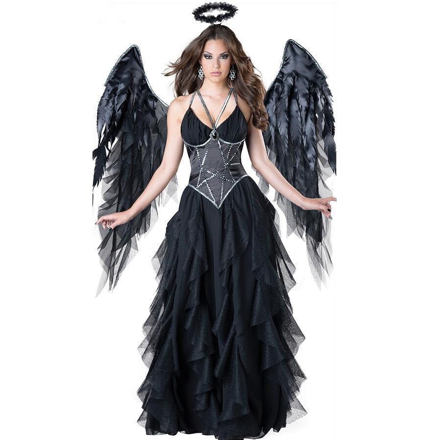 Vampire Dark Angel Costume | Gothic Cosplay & Halloween Witch Elf Outfit-Astricos