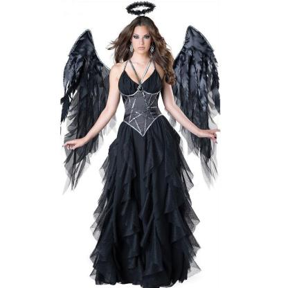 Vampire Dark Angel Costume | Gothic Cosplay & Halloween Witch Elf Outfit-Astricos