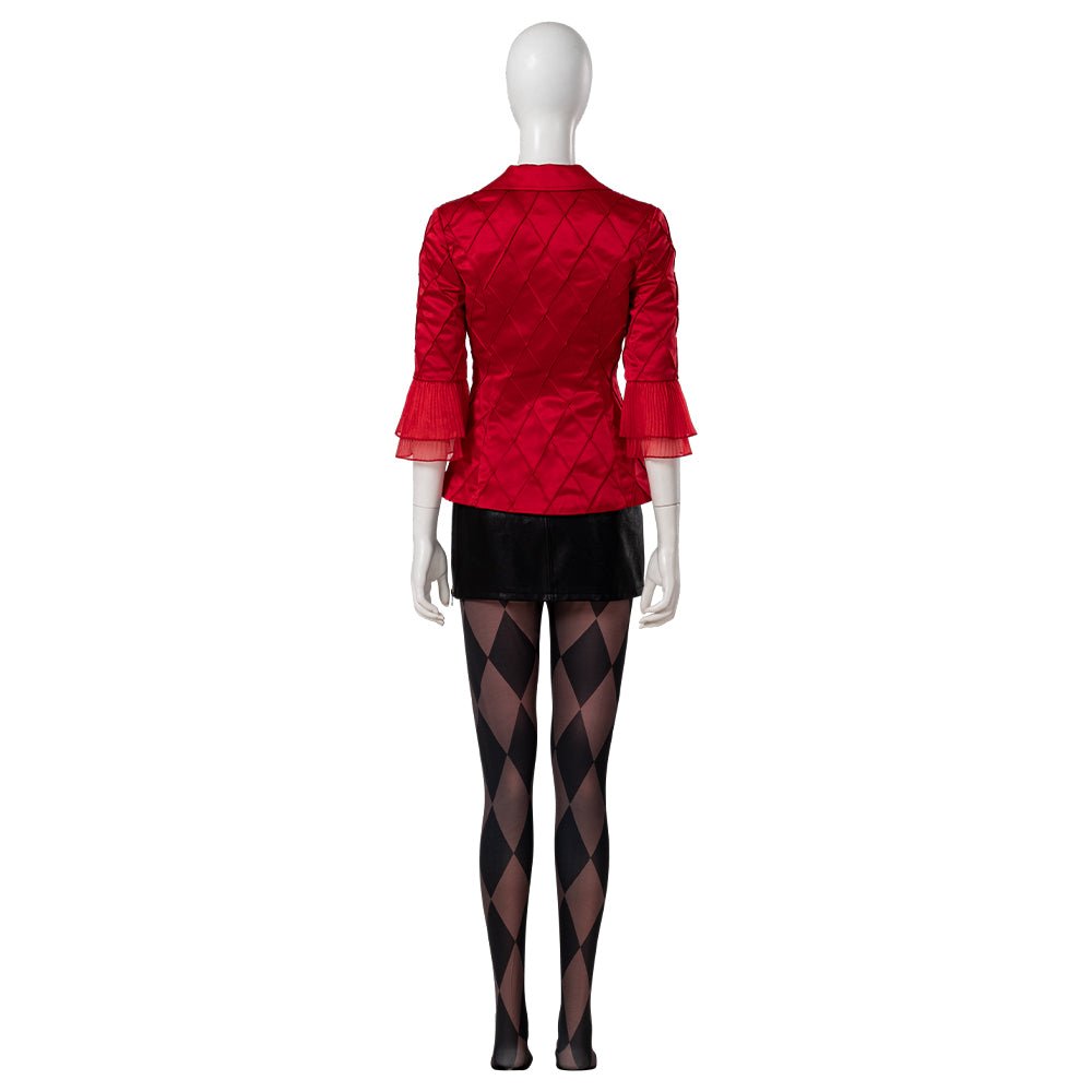 Harley Quinn Joker 2 Cosplay Costume - Red Coat & Leather Skirt Outfit for Women - Astricos