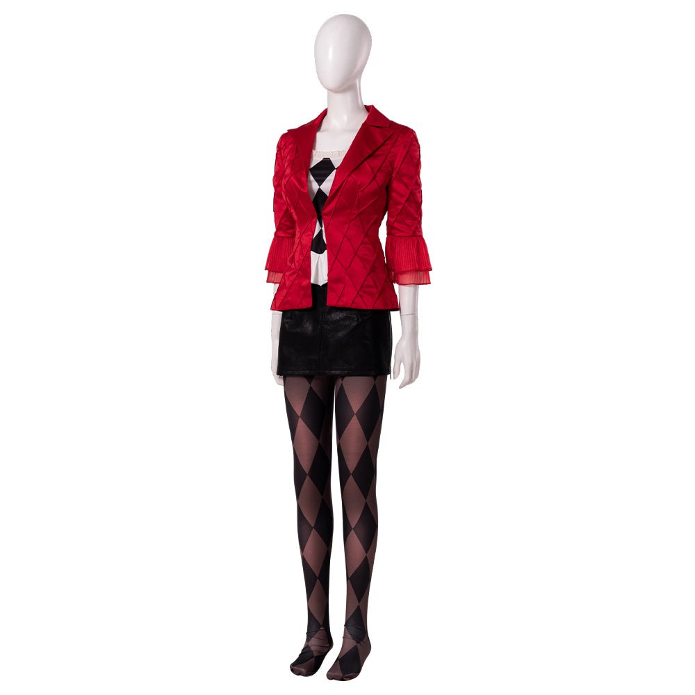 Harley Quinn Joker 2 Cosplay Costume - Red Coat & Leather Skirt Outfit for Women - Astricos