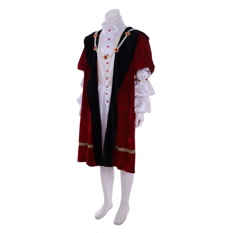 Henry VIII Royal Renaissance King Cosplay Costume with Cloak & Hat | Medieval Halloween Suit-Astricos