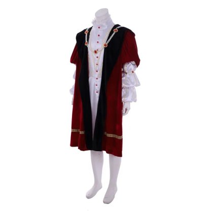 Henry VIII Royal Renaissance King Cosplay Costume with Cloak & Hat | Medieval Halloween Suit-Astricos