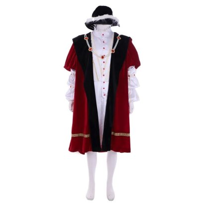 Henry VIII Royal Renaissance King Cosplay Costume with Cloak & Hat | Medieval Halloween Suit-Astricos