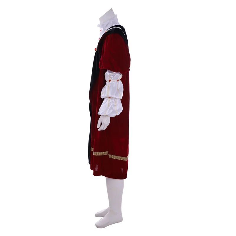 Henry VIII Royal Renaissance King Cosplay Costume with Cloak & Hat | Medieval Halloween Suit-Astricos