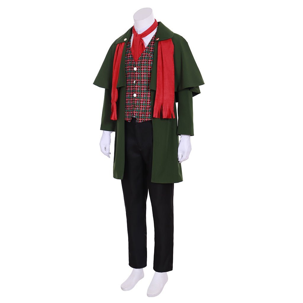 Men's Dickens Victorian Gentleman Christmas Carol Yuletide Costume - Holiday Caroler Outfit-Astricos