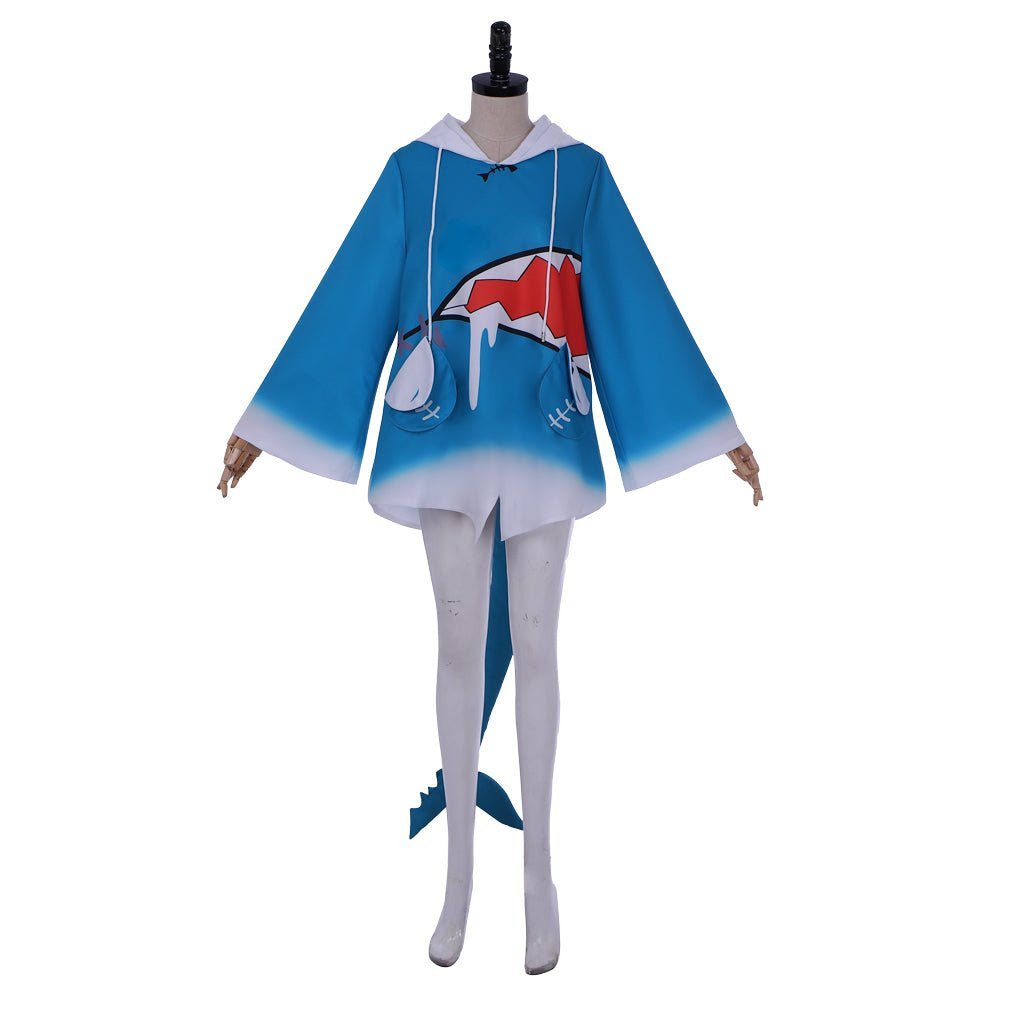 Authentic Hololive VTuber Gawr Gura Shark Hoodie Cosplay Costume for Fans-Astricos